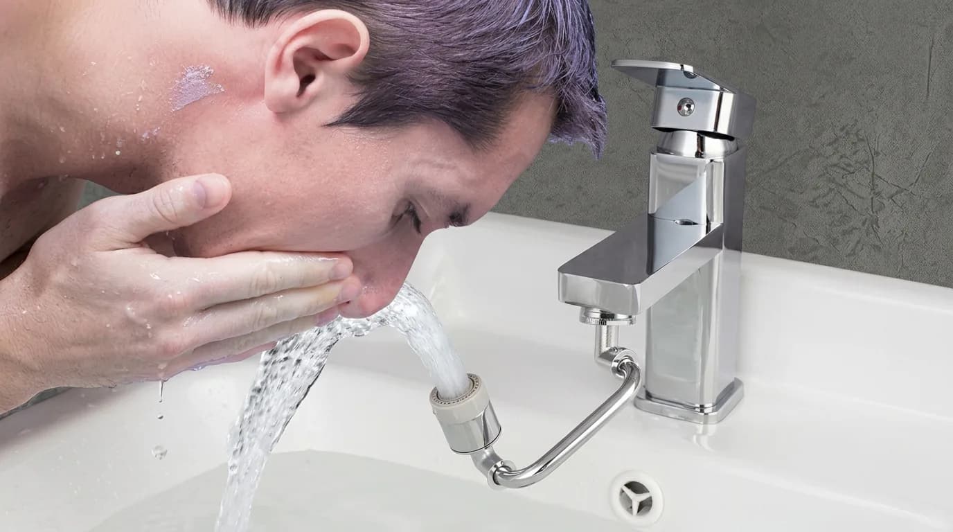 Hibbent 1080° swivel faucet extender on kitchen sink