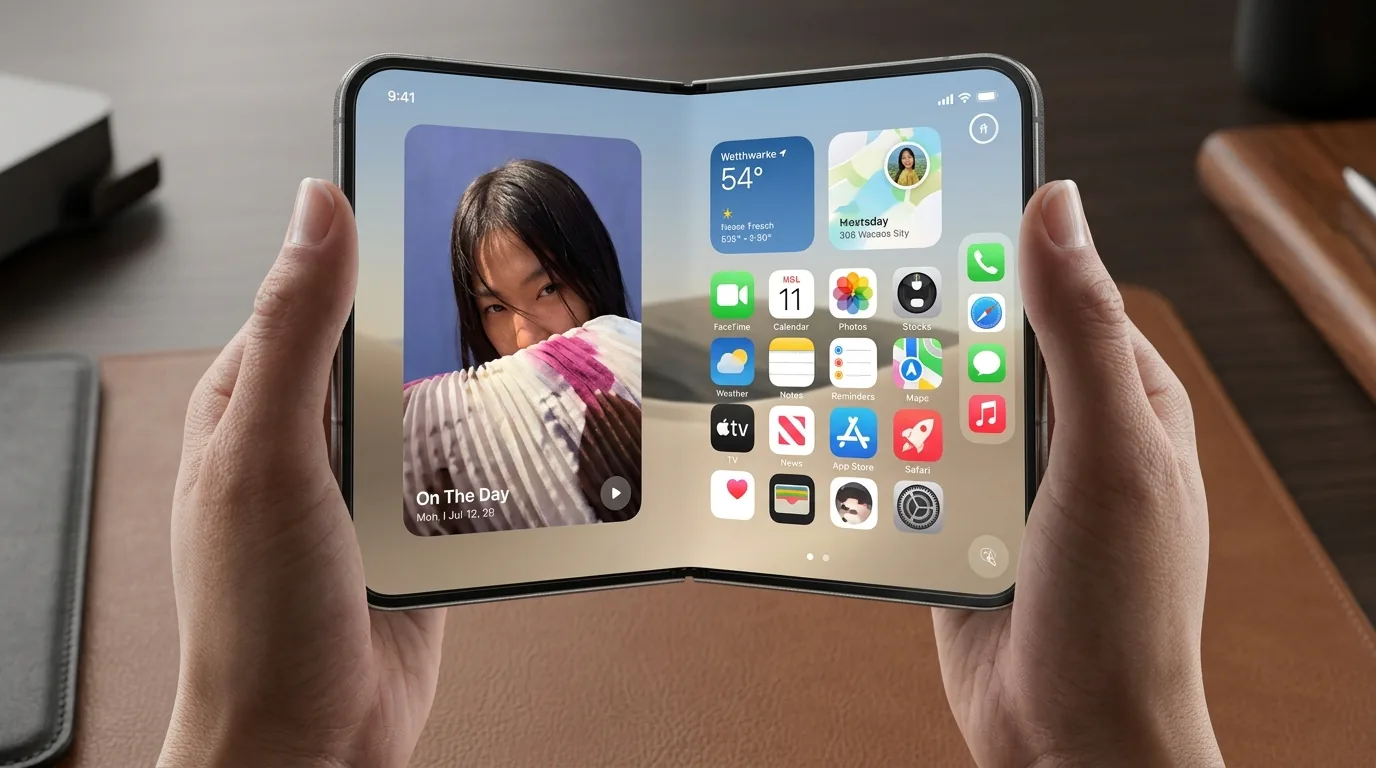 iPhone Duo foldable — front and open views